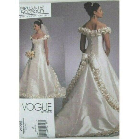 Sewing Pattern Vogue V1095 Bellville Sassoon Wedding Dress Size 6-10 Uncut - Picture 6 of 6